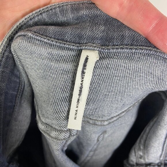 RAG & Bone Nina High Waist Ankle Skinny Jeans Grey Universe Size 25 Crop Denim - Picture 6 of 14